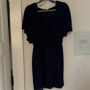 Jessica Howard Dark Blue Mini Dress, very flattering low v neck